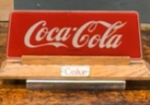 Coca-Cola Reverse on Glass Cash Register Marquee Sign