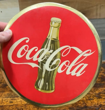 Coca-Cola 9 Inch Celluloid on Cardboard Easel-Back Sign