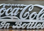 Drink Coca-Cola in Bottles Cast Metal Truck Sign