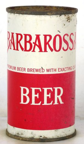 1959 Barbarossa Beer 12oz 34-33 Flat Top Can Chicago Illinois