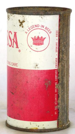 1959 Barbarossa Beer 12oz 34-33 Flat Top Can Chicago Illinois