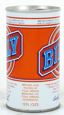 1978 Billy Beer 12oz Ring Top Can Cold Spring Minnesota