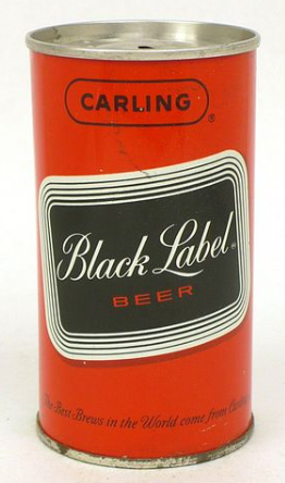 1965 Black Label Beer 12oz Fan Tab Can Baltimore Maryland