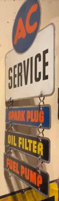 AC Service Spark Plug Oil Filter Fuel Pump Hangers DST Flange Sign