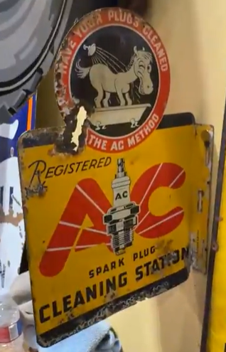 AC Spark Plugs Cleaning Station DST Flange Sign