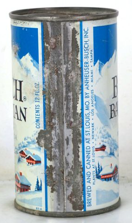 1960 Busch Bavarian Beer (5-City) 12oz Flat Top Can St. Louis Missouri