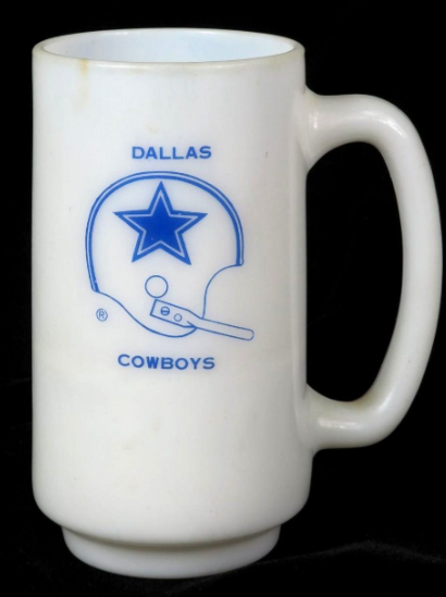 1971 Dallas Cowboys Football Milk Glass 5½ Inch