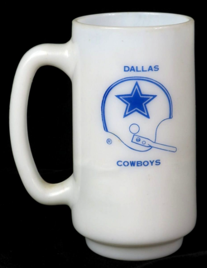 1971 Dallas Cowboys Football Milk Glass 5½ Inch