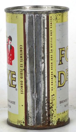 1960 Fox DeLuxe Beer (Full) 12oz Flat Top Can Waukesha Wisconsin