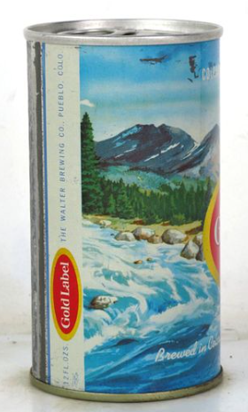 1967 Gold Label Beer 12oz Ring Top Can Pueblo Colorado