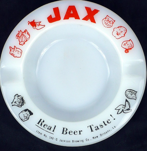 1963 Jax Beer 5¼ Inch Glass Ashtray New Orleans Louisiana