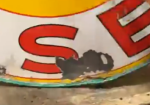 White Rose Gasoline SSP Sign in Original Ring