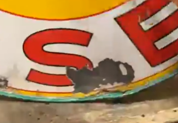 White Rose Gasoline SSP Sign in Original Ring