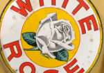White Rose Gasoline SSP Sign in Original Ring