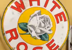 White Rose Gasoline SSP Sign in Original Ring