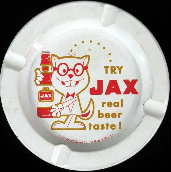 1961 Jax Beer Chipmunk 4½ Inch Tin Ashtray New Orleans Louisiana