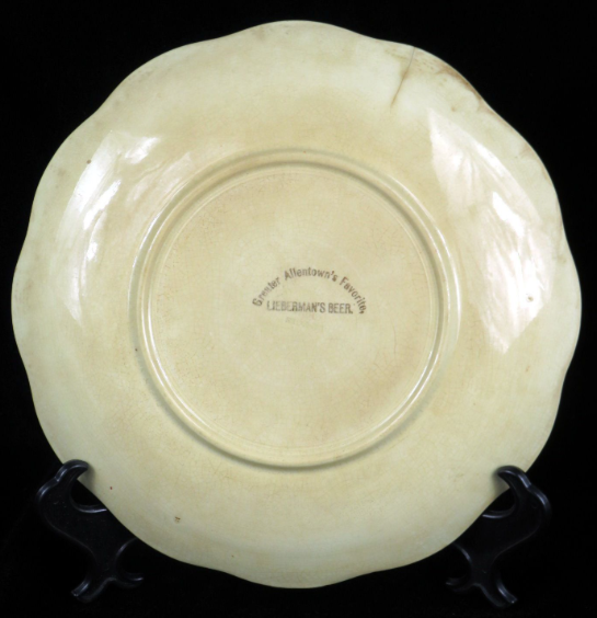 1910 Lieberman Brewery “Purple Hat” Limoges Plate Allentown Pennsylvania