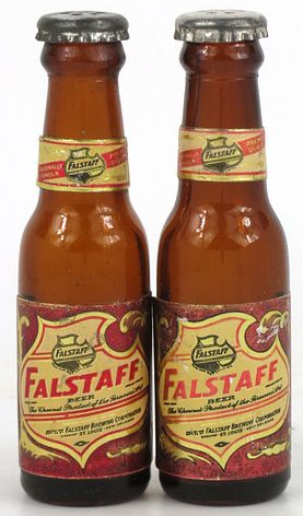 1946 Falstaff Beer Salt & Pepper Set 4 Inch St. Louis Missouri