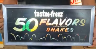 Tastee-Freez 50 Flavors Shakes Light Up Motion Sign