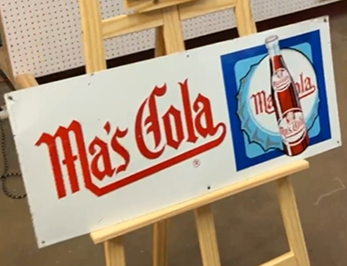 Ma’s Cola SST Embossed Sign with Bottle Graphic