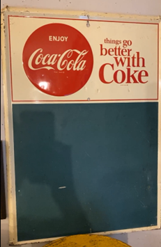Enjoy Coca-Cola Things Go Better With Coke Menu Board Embossed SST Sign