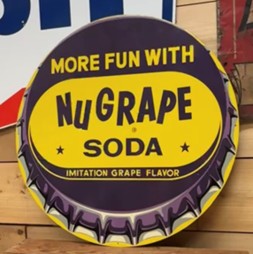 NuGrape Soda Imitation Grape Flavor Bottle Cap SST Sign