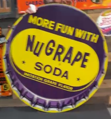 NuGrape Soda More Fun With SST Bottle Cap Sign