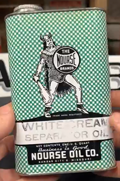 Nourse Oil Company White Cream Separator Oil Quart Can