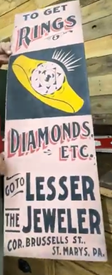 Ithica Style Lesser Jeweler Rings Diamonds St Mary’s PA Sign