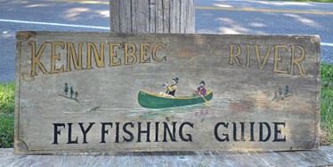 Kennebec River Fly Fishing Guide Wood Sign