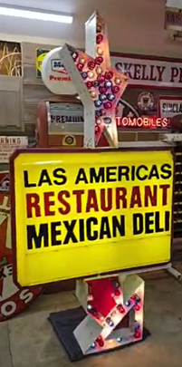 Flashing Star Restaurant Pointer Arrow Sign