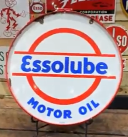 Esso Essolube Motor Oil 26 Inch Diameter DSP Sign in Ring