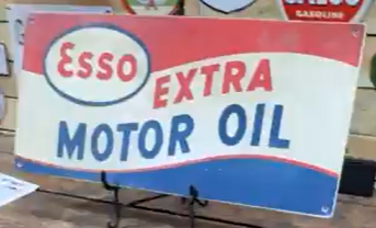 Esso Extra Motor Oil Painted Aluminum Sign