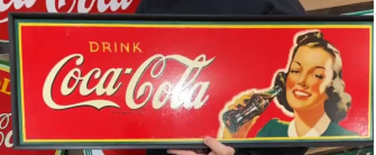 Drink Coca-Cola Betty with Bottle Masonite Horizontal Sign