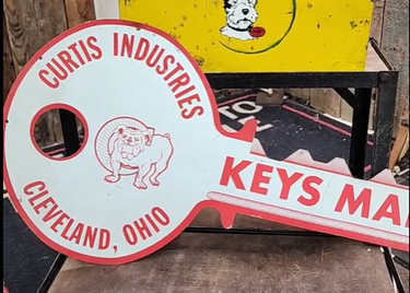 Keys Made Curtis Industries Cleveland Ohio SST Die Cut Sign