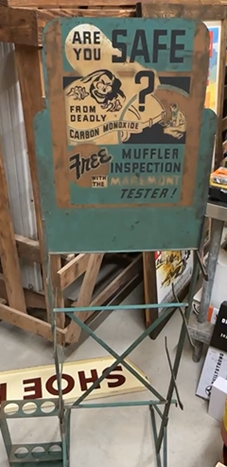 Marimont Muffler Inspection Carbon Monoxide Tester Rack and DST Topper Sign