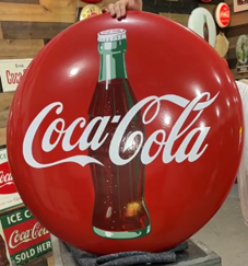 Coca-Cola with Bottle 36 Inch SSP Button Sign