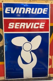 Evinrude Outboard Motor Service Embossed SST Sign