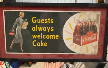 Coke Guests Always Welcome Coca-Cola 6 Pack Cardboard Sign