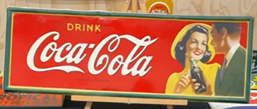 Drink Coca-Cola Yellow Dress Woman SST Embossed Edge SST Horizontal Sign