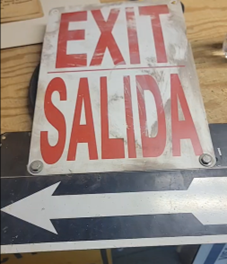 Exit Salida Directional Arrow Single Sided Aluminum Sign