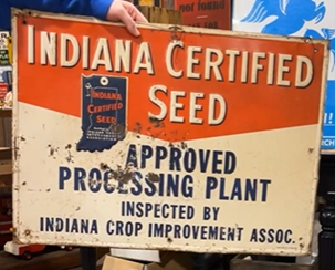 Indiana Certified Seed Approved Processing Plant Embossed SST Sign