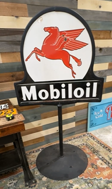 Mobiloil with Pegasus West Coast Keyhole DSP Curb Sign