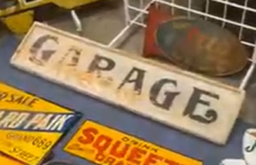 Garage Double Sided Painted Wood Sign