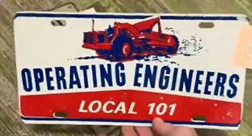 Operating Engineers Local 101 License Plate SST Sign