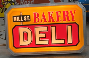 Mill Street Bakery Deli Embossed Plastic Light Up Flashing Sign