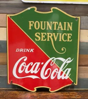 Drink Coca-Cola Fountain Service Convex SSP Sign