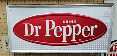 Drink Dr Pepper Oval on Rectangle SST Sign
