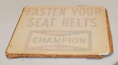 Champion Spark Plugs Fasten Your Seat Belts DST Sign