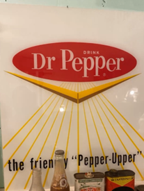 Drink Dr Pepper the Friendly Pepper-Upper Plastic Vending Machine Insert Sign